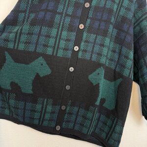 Vintage Victoria Jones Scottish Terrier Cardigan Size 2X